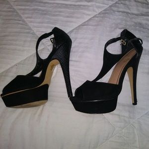 Black suede stilletos